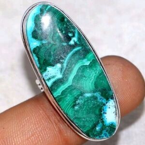 Chrysocolla Malachite Gemstone 925 Sterling Silver Handmade Ring